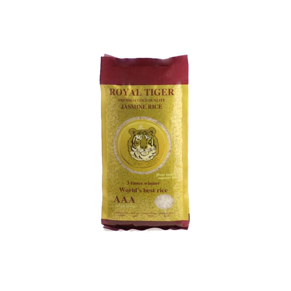 Royal Tiger Kambodžská ryža Premium Gold Grade AAA Super Long "Premium Gold Quality Jasmine Rice Extra Long" 